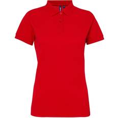 ASQUITH & FOX Women's Short Sleeve Performance Blend Polo Shirt - Cherry Red