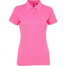 ASQUITH & FOX Women's Short Sleeve Performance Blend Polo Shirt - Neon Pink