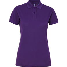 ASQUITH & FOX Women's Short Sleeve Performance Blend Polo Shirt - Purple