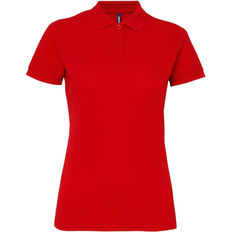 ASQUITH & FOX Women's Short Sleeve Performance Blend Polo Shirt - Red