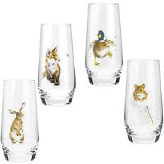 Wrendale Designs Drinking Glasses Wrendale Designs Assorted Country Animals Hiball Drinking Glass 55cl 4pcs