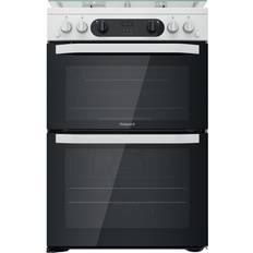 Gas cookers 60cm double oven with lid Hotpoint HDM67G0CCW/UK White