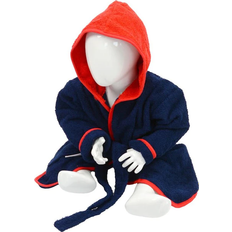 A&R Towels Baby/Toddler Babiezz Hooded Bathrobe - French Navy/Fire Red