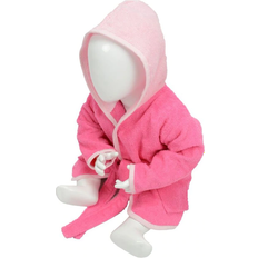 A&R Towels Baby/Toddler Babiezz Hooded Bathrobe - Pink/Light Pink