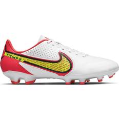 Leather - Multi Ground (MG) Football Shoes Nike Tiempo Legend 9 Academy MG - White/Bright Crimson/Volt