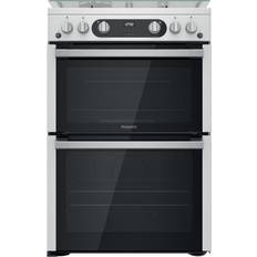 Silver gas cooker 60cm Hotpoint HDM67G0C2CX/U Stainless Steel, Silver