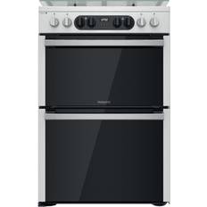 Dual fuel cooker 60cm Hotpoint HDM67G8C2CX/UK Stainless Steel, White, Silver