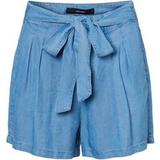 Vero Moda Mia Belted Tencel Shorts - Light Blue Denim