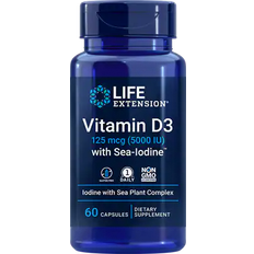 Glutenfree Vitamins & Minerals Life Extension Vitamin D3 with Sea Iodine 60 pcs