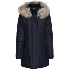 Only Solid Parka Coat - Blue/Night Sky