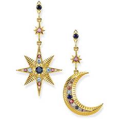 Thomas Sabo Women Earrings Thomas Sabo Royalty Star and Moon Earrings - Gold/Multicolours