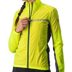 Castelli Sportswear Garment Outerwear Castelli Squadra Stretch Cycling Jacket Women - Yellow Fluo/Dark Gray