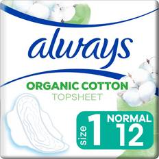 Menstrual Pads Always Cotton Protection Ultra Normal Organic Sanitary Pads 12-pack