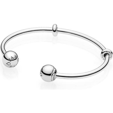 Silver - Women Bracelets Pandora Moments Open Bangle Bracelet - Silver