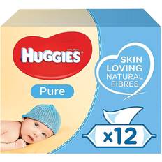 Baby Skin Huggies Pure Baby Wipes Perfume Free with Water & Skin Loving Natural Fiber 672pcs
