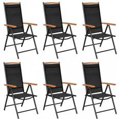 Foldable Patio Chairs vidaXL 312187 6-pack Garden Dining Chair