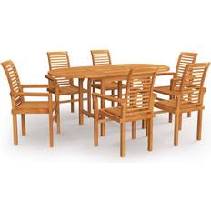 Extension Patio Dining Sets Garden & Outdoor Furniture vidaXL 3059590 Patio Dining Set, 1 Table incl. 6 Chairs
