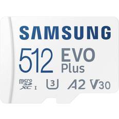 UHS-II Memory Cards & USB Flash Drives Samsung Evo Plus microSDXC Class 10 UHS-I U3 V30 A2 130 MB/s 512GB +Adapter