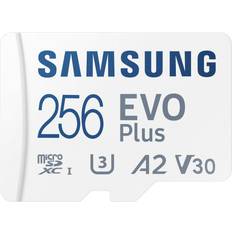 Memory Cards & USB Flash Drives Samsung Evo Plus microSDXC Class 10 UHS-I U3 V30 A2 130MB/s 256GB +Adapter