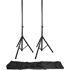 Adjustable Height Speaker Stands QTX Speaker Stand Pair with Bag