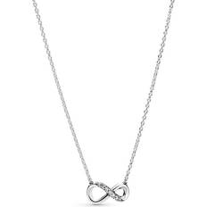 Women Necklaces Pandora Sparkling Infinity Collier Necklace - Silver/Transparent