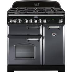 Rangemaster 90cm - Gas Ovens Gas Cookers Rangemaster CDL90DFFSL/C Classic Deluxe 90cm Dual Fuel Grey, Chrome