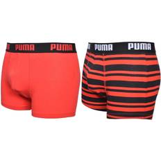 Stripes Men's Underwear Puma Heritage Stripe Boxer 2-pack - Red/Grey