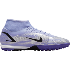 Purple - Women Football Shoes Nike Mercurial Superfly 8 Academy KM TF - Light Thistle/Indigo Burst/Bright Crimson/Metallic Silver