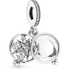 Pandora Magnified Star Double Dangle Charm - Silver/Transparent