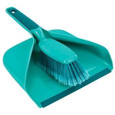 Blue Brushes Leifheit Dustpan with Dirt Chamber and Hand Brush Set
