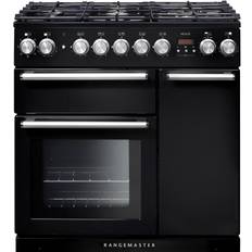 Rangemaster 90cm - Dual Fuel Ovens Gas Cookers Rangemaster Nexus NEX90DFFBL/C 90cm Dual Fuel Black