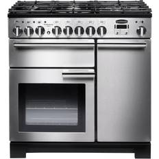 90cm - Black Gas Cookers Rangemaster PDL90DFFSS/C Professional Deluxe 90cm Dual Fuel Black, Stainless Steel