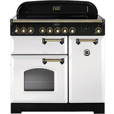 90cm - High Light Zone Induction Cookers Rangemaster CDL90EIWH/B Classic Deluxe 90cm Electric Induction White