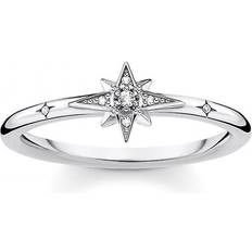 Nickel Free Rings Thomas Sabo Charm Club Star Ring - Silver/Transparent