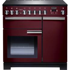 90cm - Griddle Cookers Rangemaster PDL90EICY/C Professional Deluxe 90cm Induction Cranberry Red, Chrome