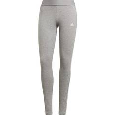 Adidas Cotton Tights adidas Women's Loungewear Essentials 3-Stripes Leggings - Medium Grey Heather/White