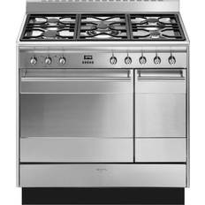 90cm - Stainless Steel Gas Cookers Smeg Concert SUK92MX9-1 90cm Dual Fuel Stainless Steel