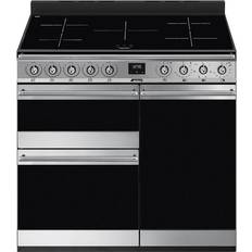 90cm - Stainless Steel Cookers Smeg SY93I-1 Black, Stainless Steel