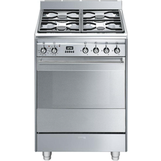 Smeg 60cm - Dual Fuel Ovens Gas Cookers Smeg SUK61PX8 Stainless Steel
