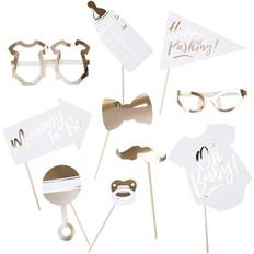 Photo Props, Party Hats & Sashes Ginger Ray Photoprops Oh Baby Gold 10-pack