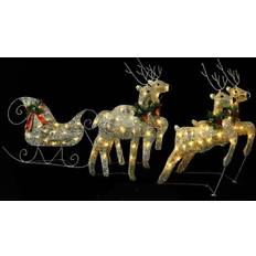 Metal Christmas Lights vidaXL Reindeer & Sleigh Christmas Lamp