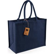 Blue Fabric Tote Bags Westford Mill Classic Jute Shopper - Navy