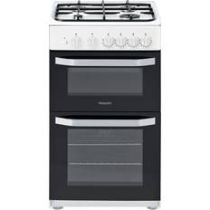 50cm double oven gas cooker Hotpoint HD5G00KCW White
