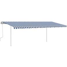 vidaXL Manual Retractable Awning with LED