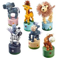 Small Foot Baby Toys Small Foot 7924 wooden dancing animals "Africa" set of 6, figures move and sway when the base is pressed, great parts gifts