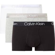Calvin Klein Polyester Underwear Calvin Klein Modern Structure Trunks 3-pack - White/Black/Grey Heather