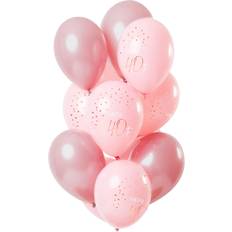 Folat Balloon 40th Birthday Pack of 12 Pink Latex Balloon Party Decoration Elegant