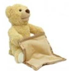 Jamara 460480 Bear Mr Babble Raises and Lowers Arms with Blanket, Hide Playing, Talks and Moves the Mouth, Fluffy Blanket for Pleasantly Soft Touch Sensation, Soft Fur