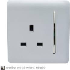 Silver Electrical Outlets & Switches Trendi 1 Gang, 13 Amp Switched Socket Silver