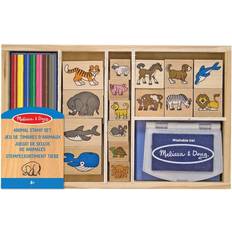 Melissa & Doug Wooden Animal Stamp Set Arts & Crafts For Kids Ages 4 Years